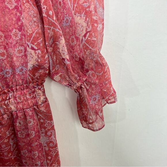 MISA LOS ANGELES Washed Rose Pink Danae Floral Blouson Mini Dress Size M NWOT - Picture 10 of 16
